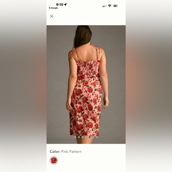 Anthropologie Rosette Pink and red ruffled peplum halter dress - Picture 7 of 9